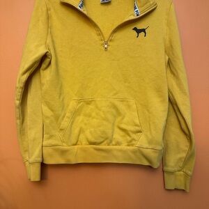 PINK Victoria's Secret Yellow 3/4 Zip Up Sweater
